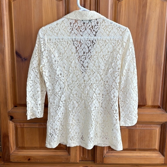 Maude Cream Lace Button Blazer Jacket - Picture 2 of 8
